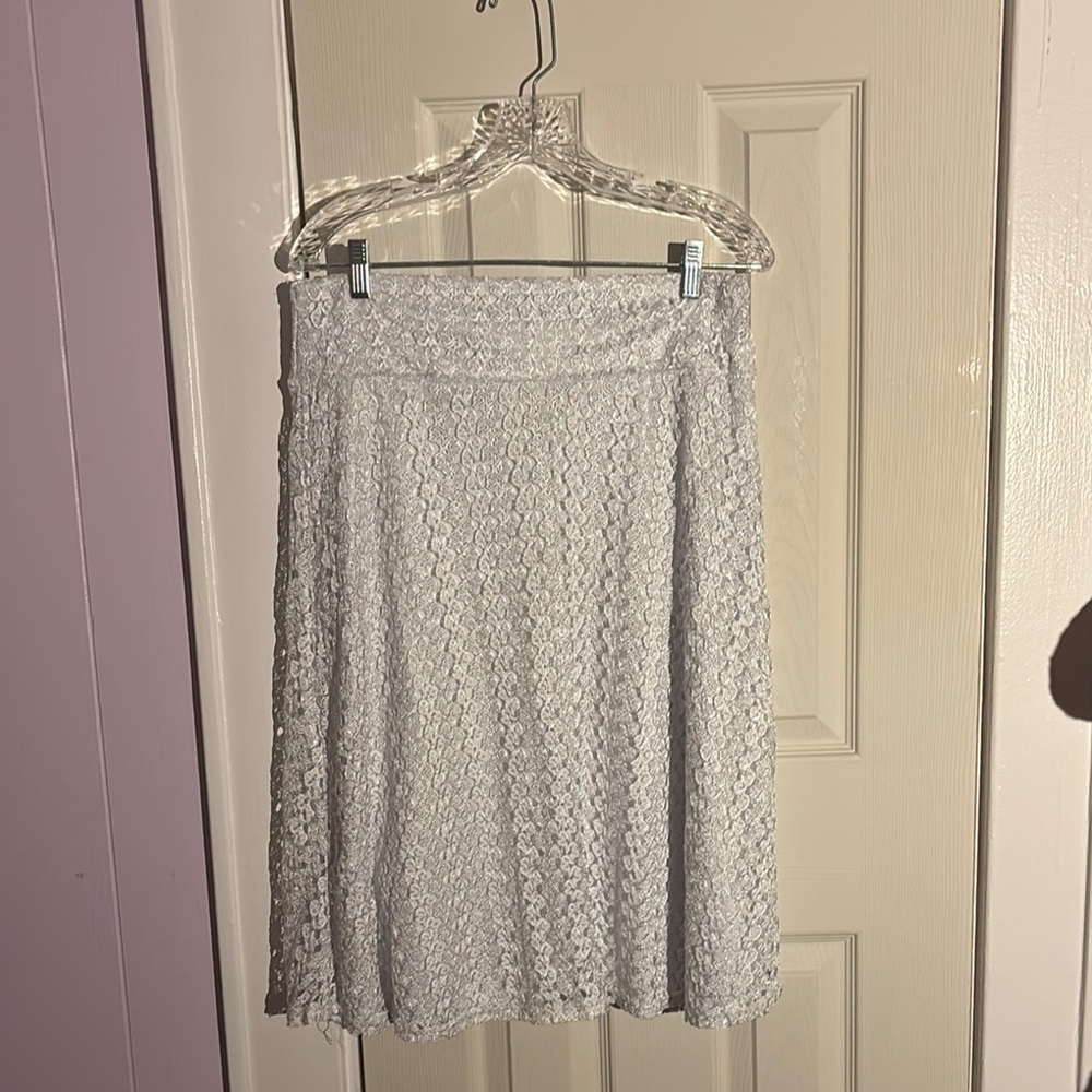 Ashley Blue Gray Midi A-Line Skirt